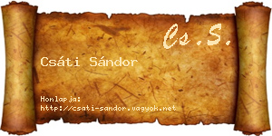 Csáti Sándor névjegykártya