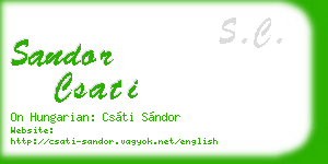 sandor csati business card